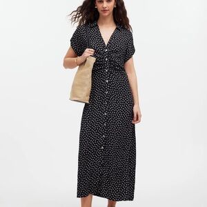 Madewell button front midi shirtdress in floral
